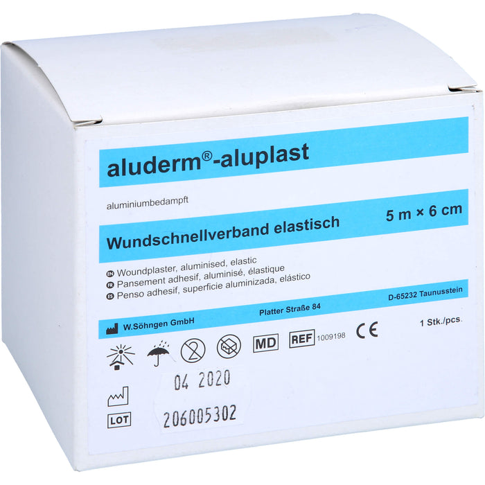 Aluderm Aluplast Wundverb Pflast elast 5mx6cm, 1 St. Pflaster