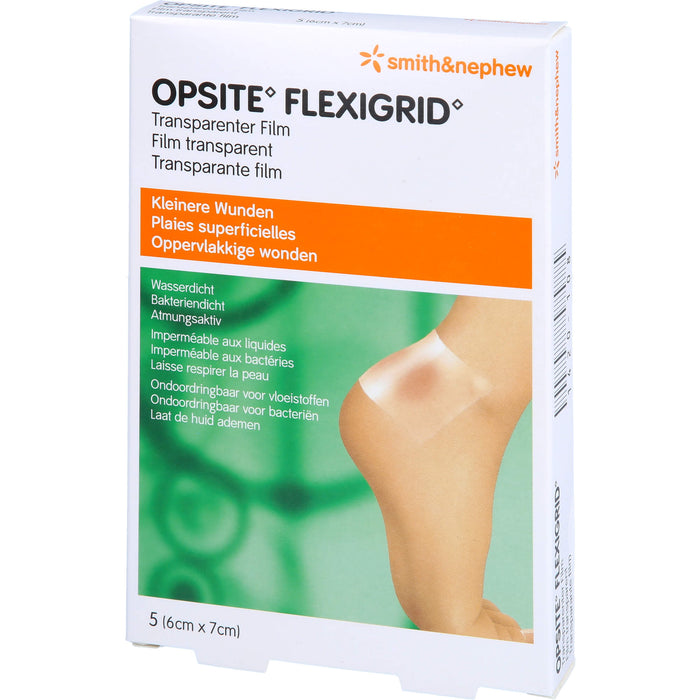 OpSite Flexigrid 6x7cm transp. wasserd. Verb. ster, 5 St FOL