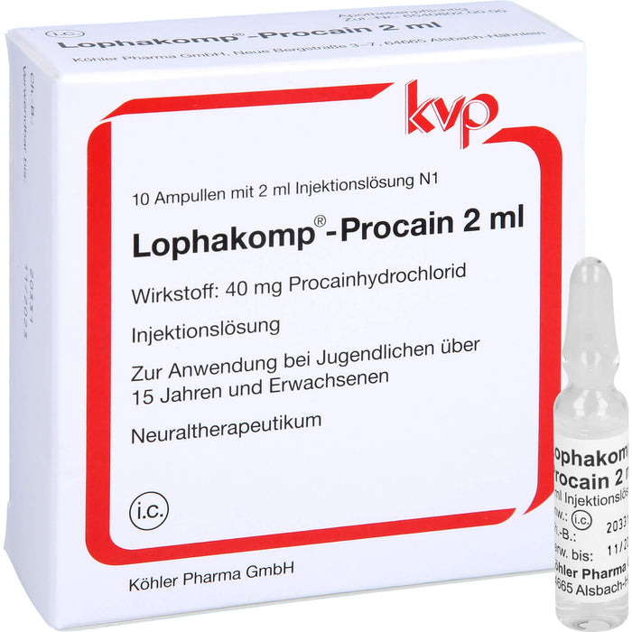 Lophakomp Procain 2 ml Ampullen, 10 pc Ampoules