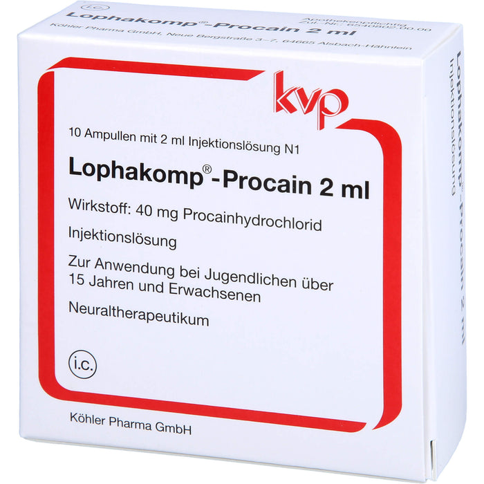 Lophakomp Procain 2 ml Ampullen, 10 pc Ampoules