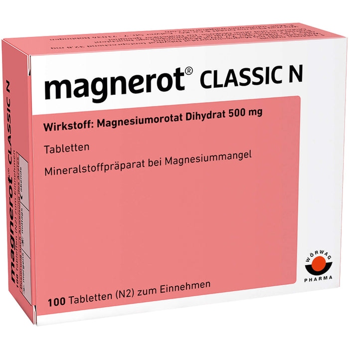 magnerot Classic N Tabletten bei Magnesiummangel, 100 pc Tablettes