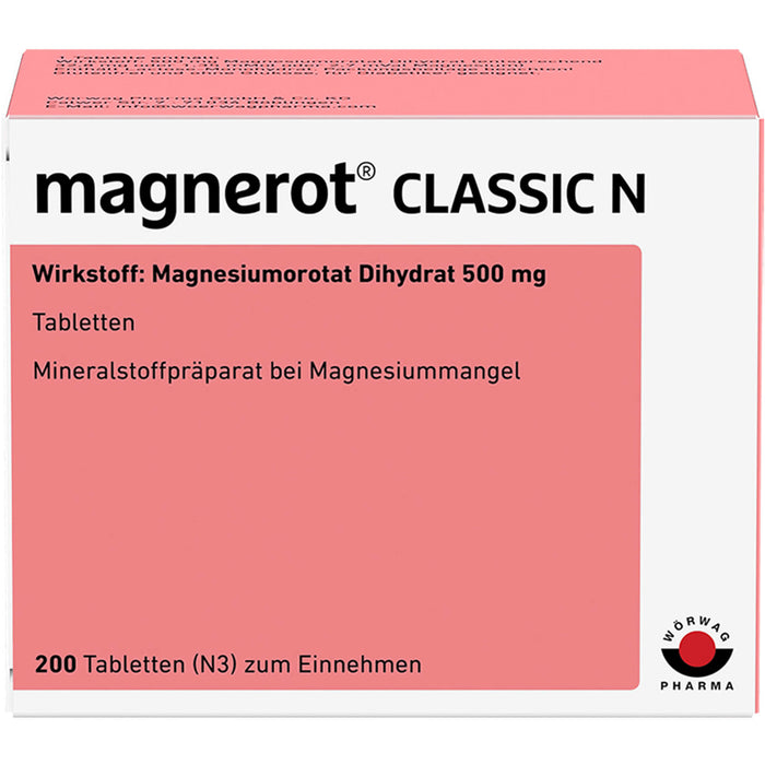 magnerot Classic N Tabletten bei Magnesiummangel, 200 pcs. Tablets