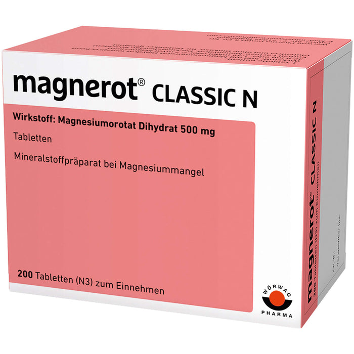 magnerot Classic N Tabletten bei Magnesiummangel, 200 pcs. Tablets