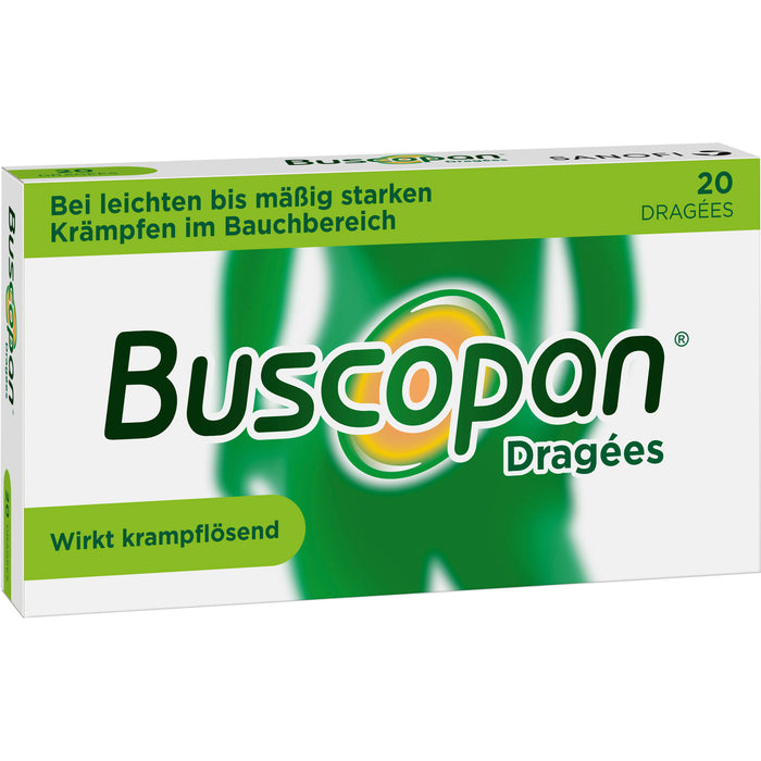 Buscopan Dragées wirkt krampflösend Original Sanofi-Aventis, 20 pc Tablettes