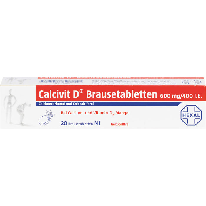 Calcivit D Brausetabletten 600 mg/400 I.E., 20 pcs. Tablets