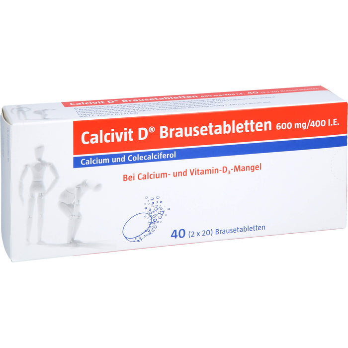 Calcivit D Brausetabletten 600 mg/400 I.E., 40 pc Tablettes