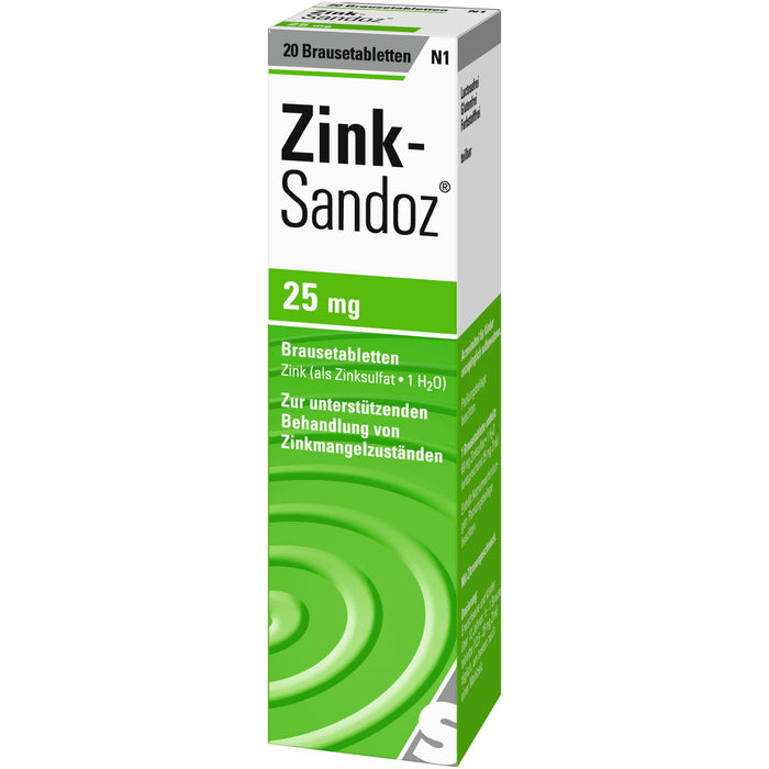 Zink-Sandoz 25 mg Brausetabletten, 20 pc Tablettes