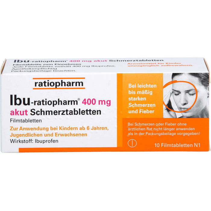 IBU-ratiopharm akut 400 mg akut Schmerztabletten, 10 pcs. Tablets