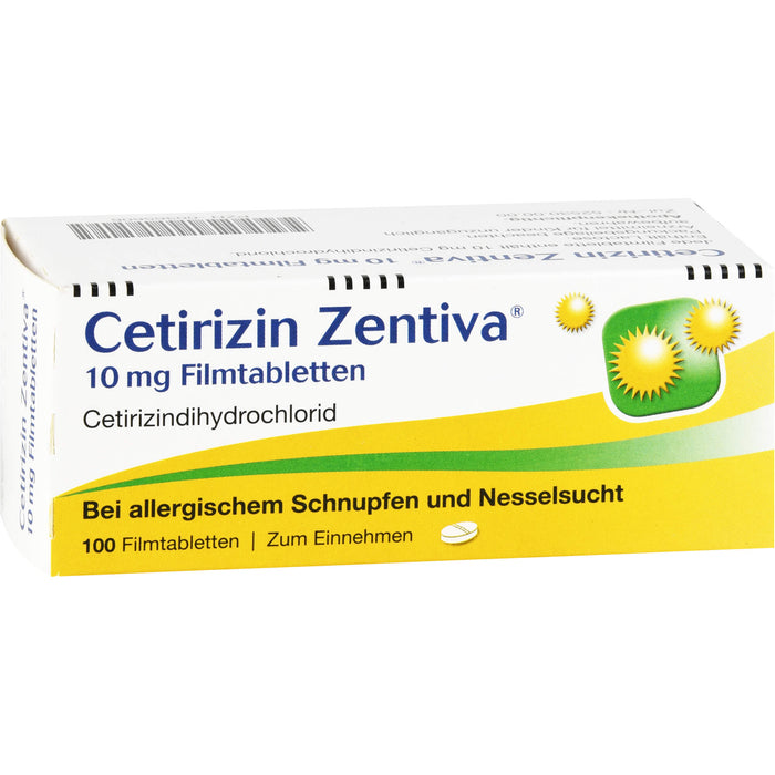 Cetirizin Zentiva 10 mg Filmtabletten bei Allergien, 100 pcs. Tablets