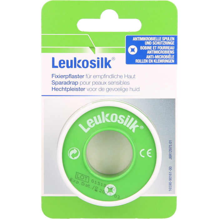 Leukosilk 1,25 cm x 5 m Fixierpflaster für empfindliche Haut, 1 St. Pflaster