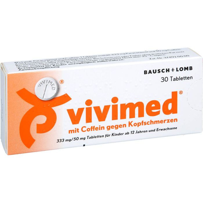 vivimed mit Coffein gegen Kopfschmerzen Tabletten, 30 pc Tablettes