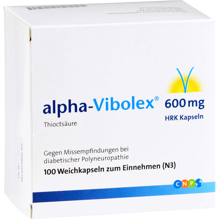 alpha-Vibolex 600 mg HRK Kapseln gegen MIssempfindungen bei diabetischer Polyneuropathie, 100 St. Kapseln