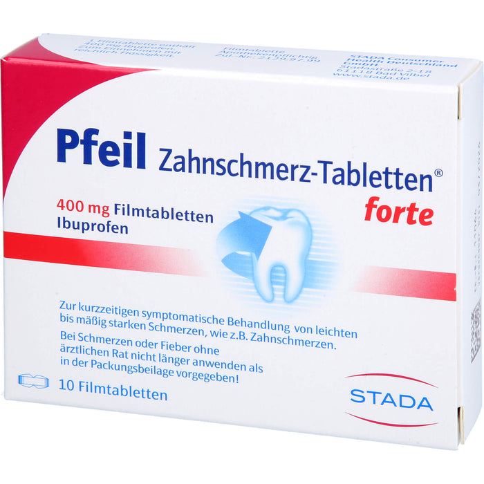 Pfeil Zahnschmerz-Tabletten forte lindert schnell, 10 pcs. Tablets