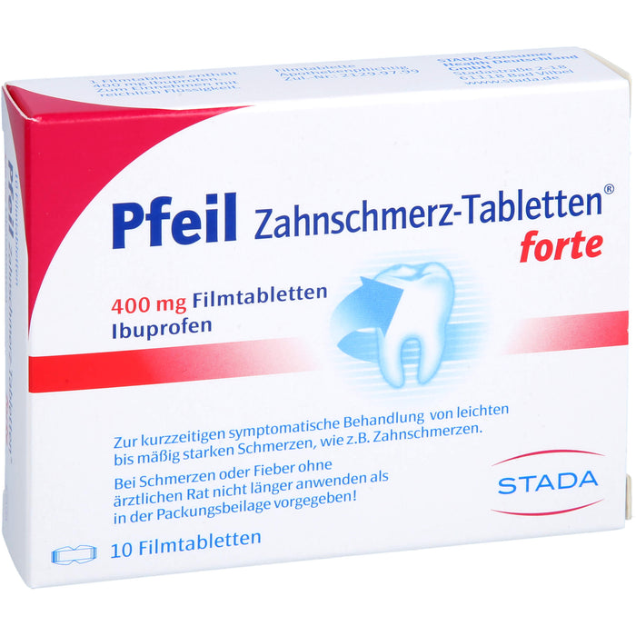 Pfeil Zahnschmerz-Tabletten forte lindert schnell, 10 pcs. Tablets