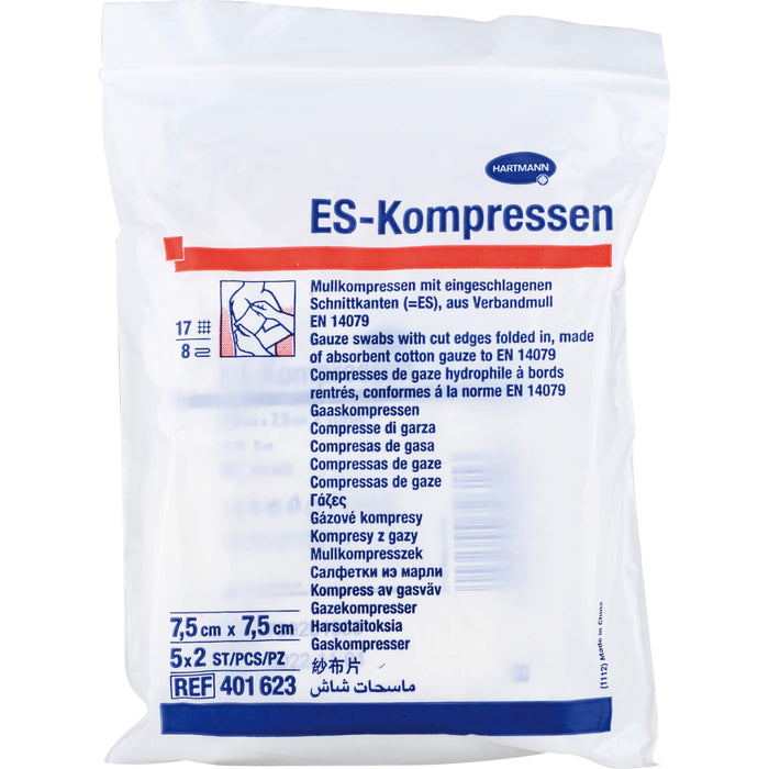 ES-KOMPRESSEN steril 10x10cm 8f, 5X2 St KOM