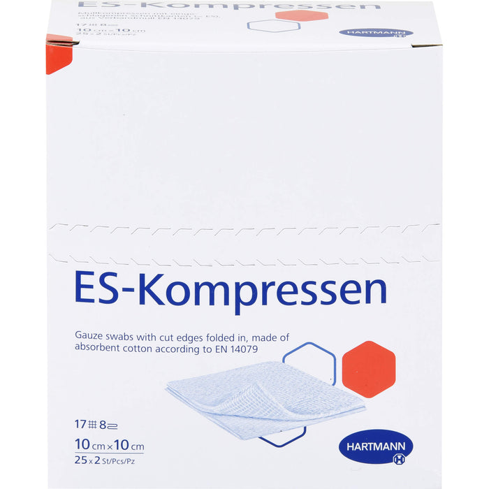 ES-KOMPRESSEN steril 10x10cm 8f, 10 St. Kompressen