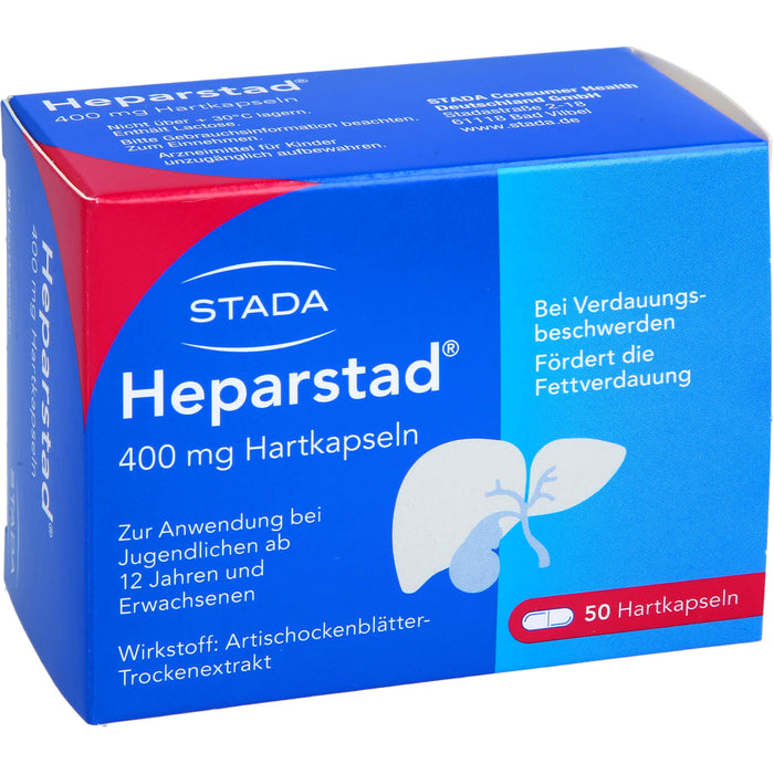 STADA Heparstad 400 mg Hartkapseln bei Verdauungsbeschwerden, fördert die Fettverdauung, 50 St. Kapseln