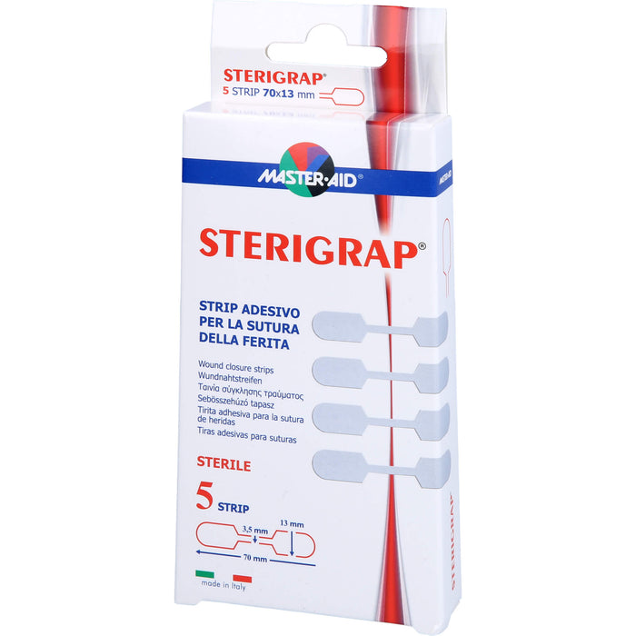 STERIGRAP Wundnahtstreifen 13 x 70 mm Knochenform, 5 pcs. Patch