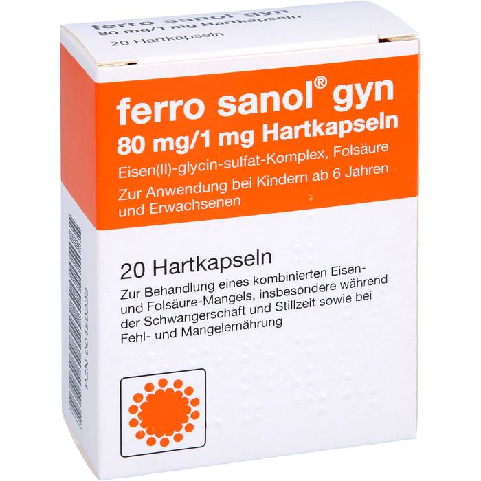 ferro sanol gyn Kapseln bei Eisen- und Folsäuremangel, 20 St. Kapseln