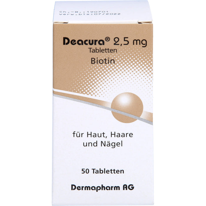 Deacura 2,5 mg Tabletten für Haut, Haare und Nägel, 50 pc Tablettes