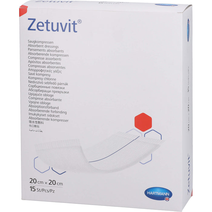 ZETUVIT Saugkompresse steril 20x20cm CPC, 15 St KOM