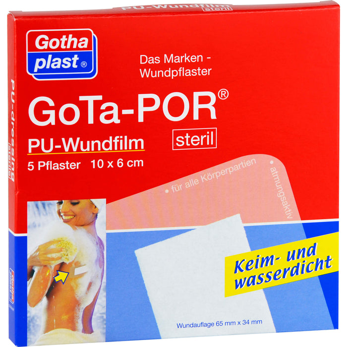 Gota-POR PU Wundfilm 10x6cm steril, 5 St. Pflaster