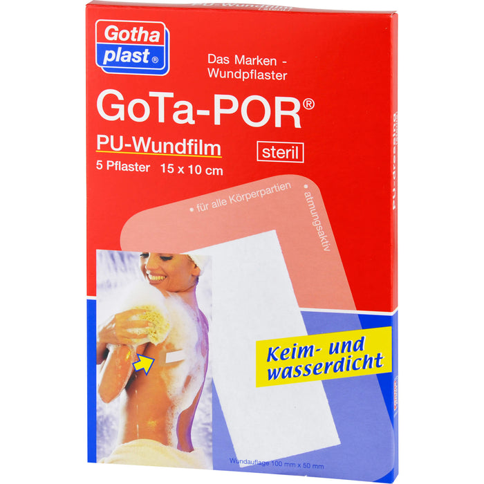 GoTa-POR PU Wundfilm 15 x 10 cm sterile Pflaster, 5 St. Pflaster