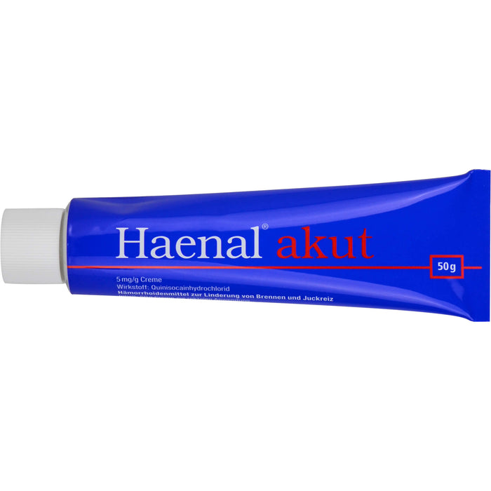 Haenal akut Creme Hämorrhoidenmittel  zur Linderung von Brennen und Juckreiz, 50 g Creme