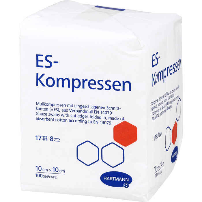 ES-KOMPRESSEN unsteril 10x10cm 8f, 100 St KOM