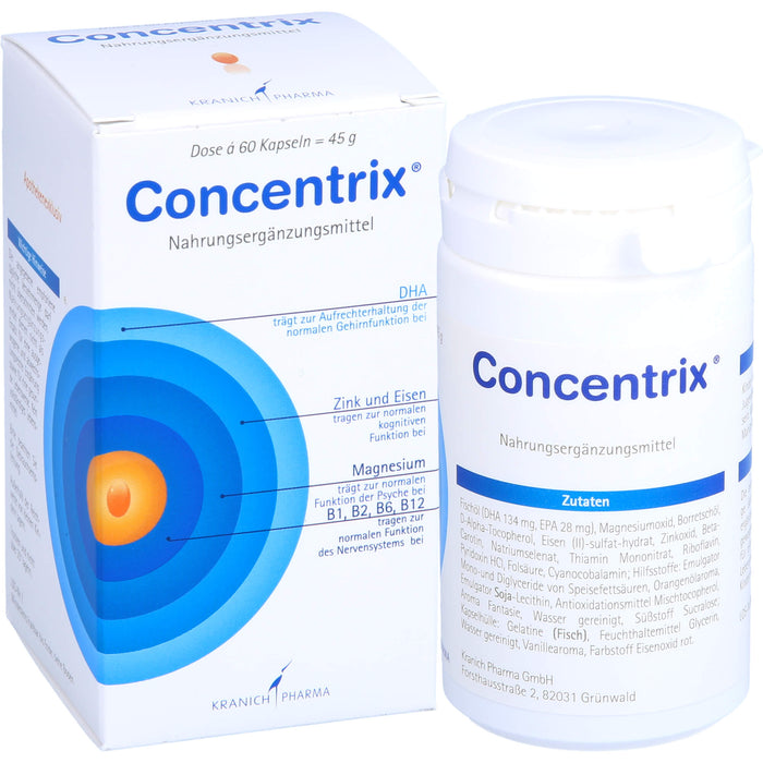 Concentrix Kapseln für Konzentration und Aufmerksamkeit, 60 pcs. Capsules