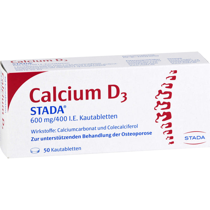 STADA Calcium D3 600 mg/400 I.E. Kautabletten, 50 pcs. Tablets