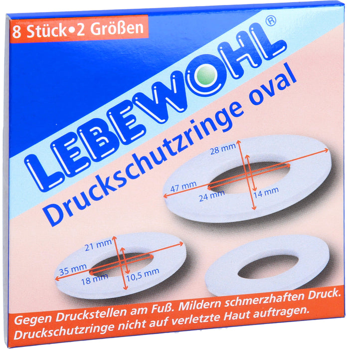 LEBEWOHL Druckschutzringe oval, 8 pcs. Patch