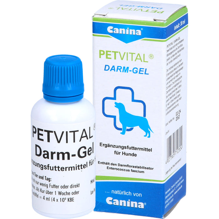 Canina Petival Darm-Gel Ergänzungsfuttermittel zur Stabilisierung der Darmflora für Hunde, 30 ml Gel