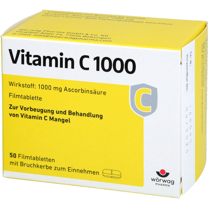 Vitamin C 1000 Wörwag Pharma, 50 pcs. Tablets