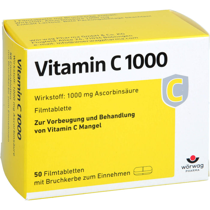 Vitamin C 1000 Wörwag Pharma, 50 pcs. Tablets