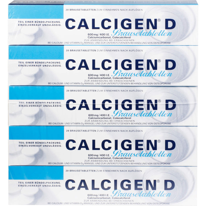 Calcigen D 600 mg/400 I.E. Brausetabletten, 100 St BTA