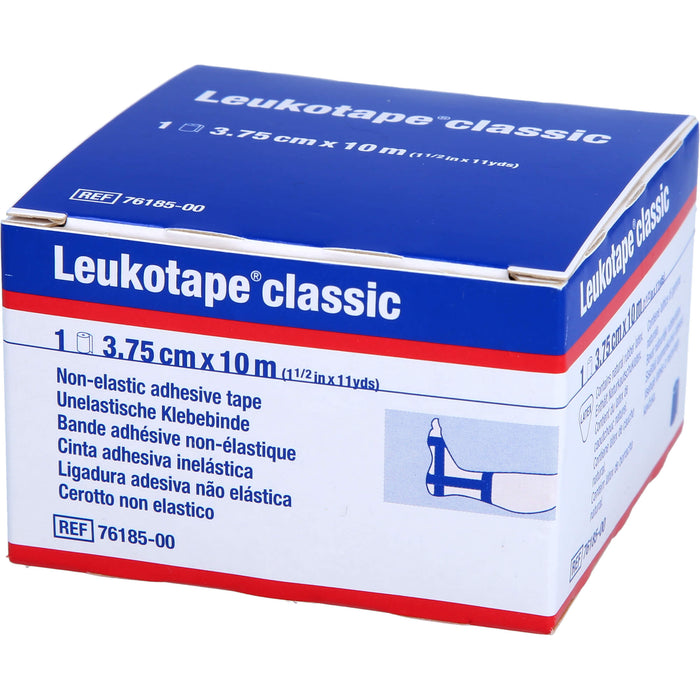 Leukotape Classic 3,75 cm x 10 m blau unelastische Klebebinde, 1 St. Packung