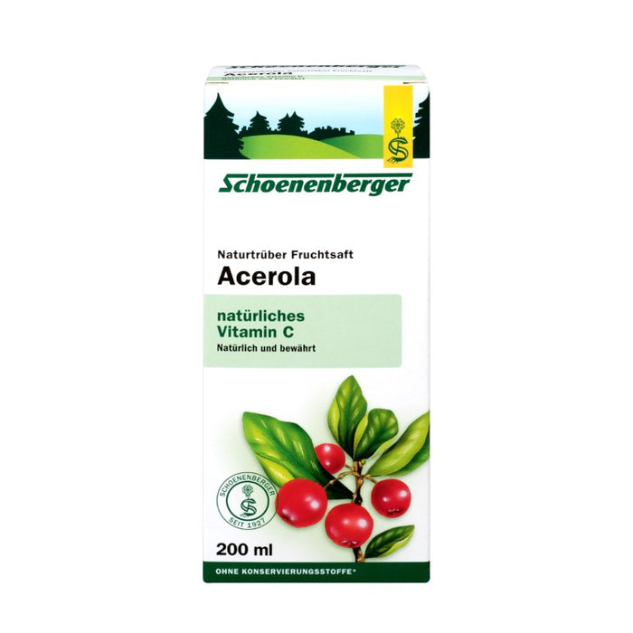 Schoenenberger Acerola mit natürlichem Vitamin C naturtrüber Fruchtsaft, 200 ml Solution