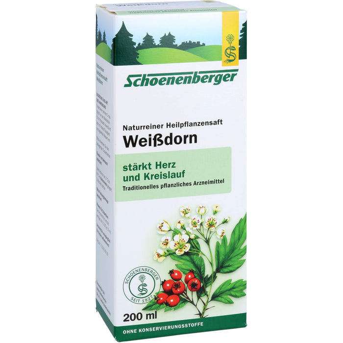 Schoenenberger naturreiner Heilpflanzensaft Weißdorn stärkt Herz und Kreislauf, 200 ml Solution