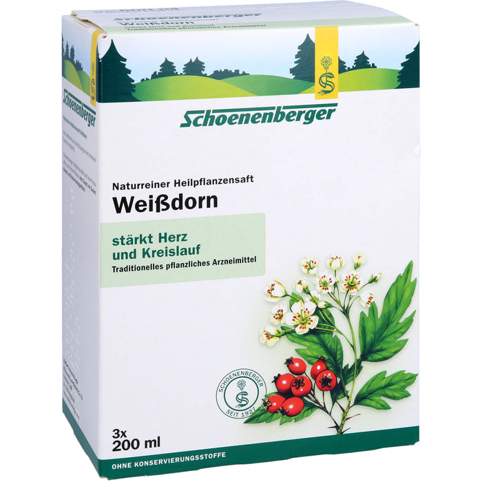 Schoenenberger naturreiner Heilpflanzensaft Weißdorn stärkt Herz und Kreislauf, 600 ml Solution