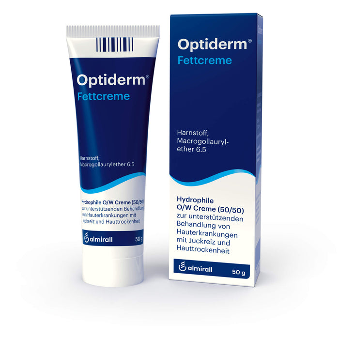 Optiderm Fettcreme bei Hauterkrankungen mit Juckreiz und Hauttrockenheit, 50 g Crème