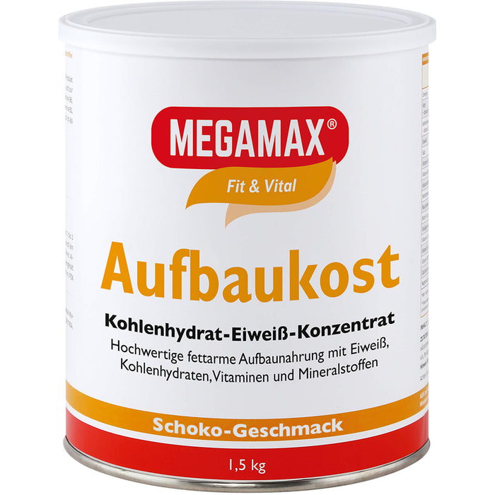 MEGAMAX Fit & Vital Aufbaukost Kohlenhydrat-Eiweiß-Konzentrat Schoko-Geschmack, 1500 g Powder