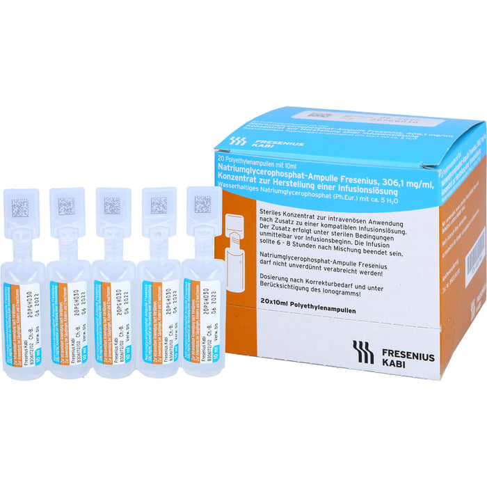 Natriumglycerophosphat-Ampulle Fresenius, 306,1 mg/ml, Konzentrat zur Herstellung einer Infusionslösung, 10 ml, 20X10 ml IFK