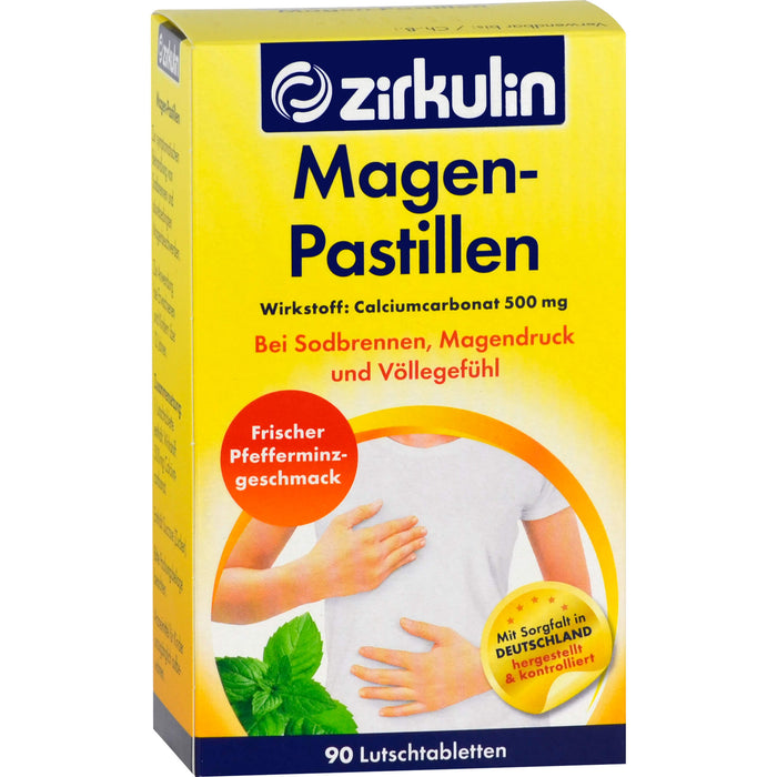 Zirkulin Magenpastillen bei Sobrennen, Magendruck und Völlegefühl, 90 pc Tablettes