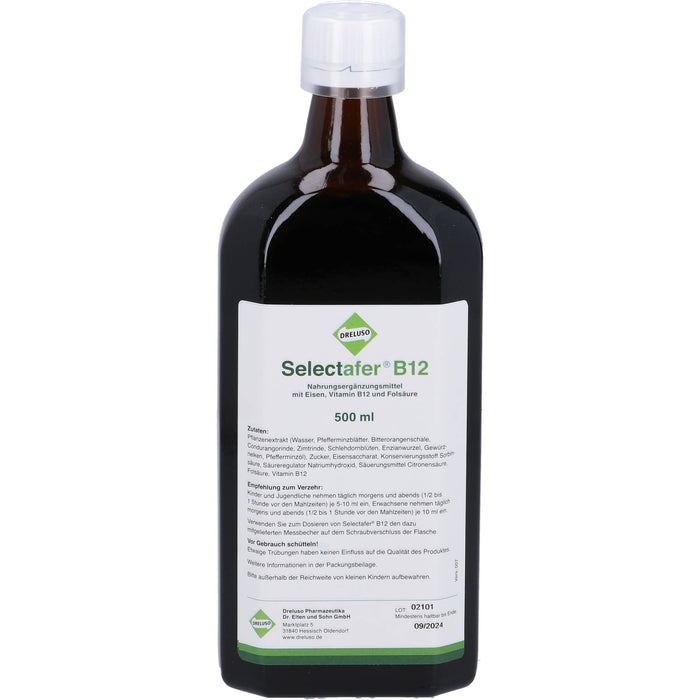 Selectafer B12 Liquidum mit Eisen, Vitamin B12 und Folsäure, 500 ml Solution