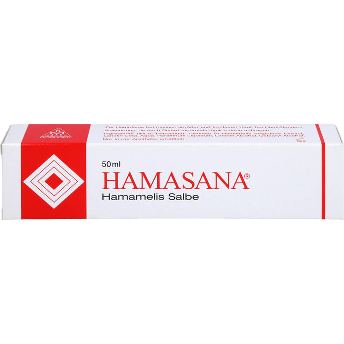 HAMASANA Hamamelis Salbe zur Hautpflege bei rissiger, spröder und trockener Haut, 50 g Ointment