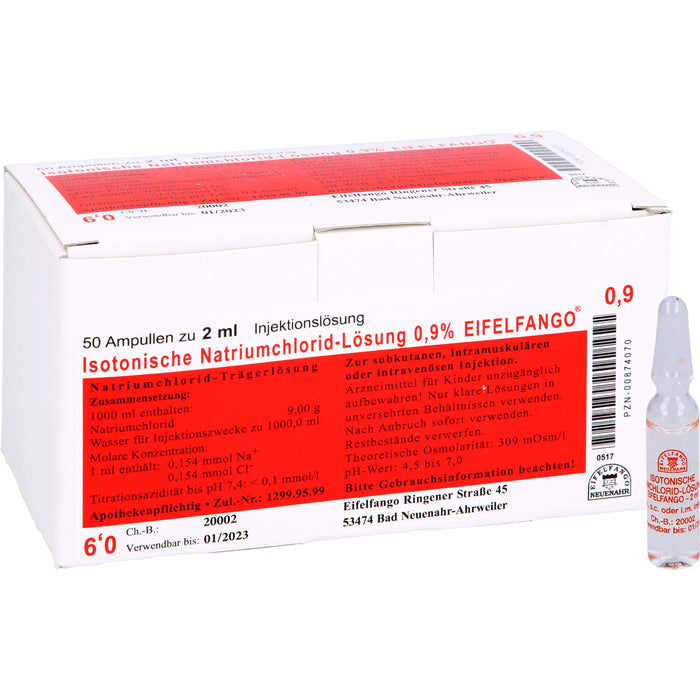 Isotonische Natriumchlorid-Lösung 0,9 % EIFELFANGO, 50 pcs. Ampoules