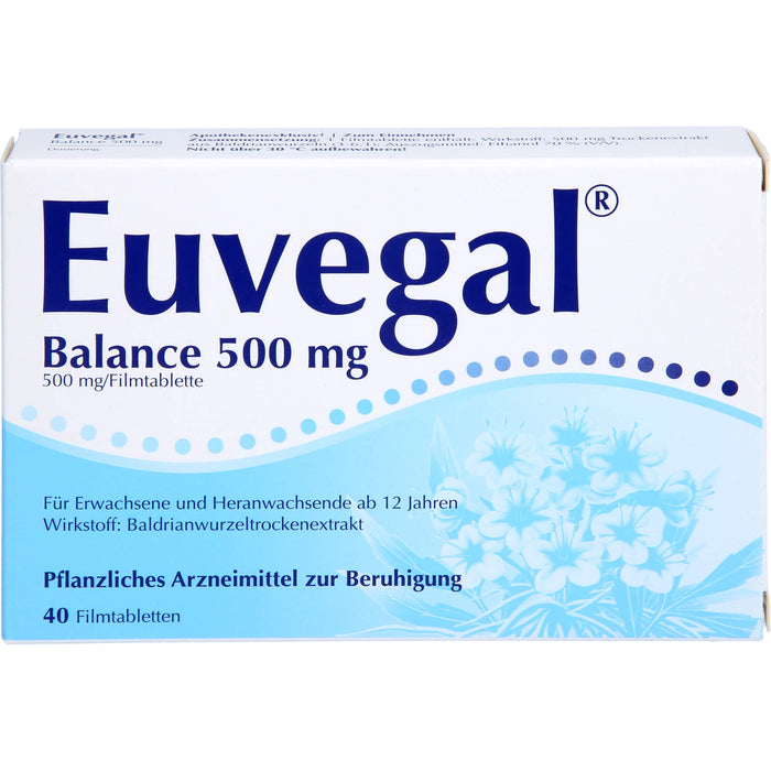 Euvegal Balance 500 mg Filmtabletten zur Beruhigung, 40 St. Tabletten