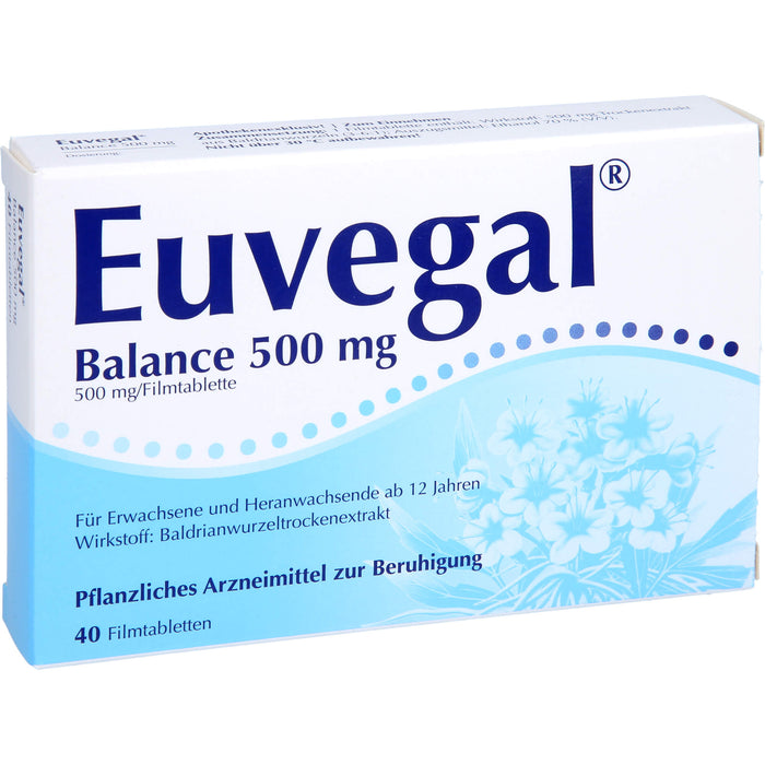 Euvegal Balance 500 mg Filmtabletten zur Beruhigung, 40 pc Tablettes