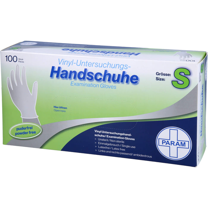 PARAM Einmal Handschuhe Vinyl puderfrei S, 100 pcs. Gloves